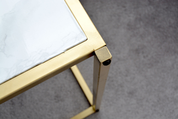 DIY Gold and Faux Marble Nightstand