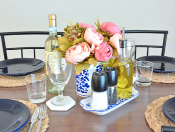 My End of Summer, Navy Blue Tablescape 1